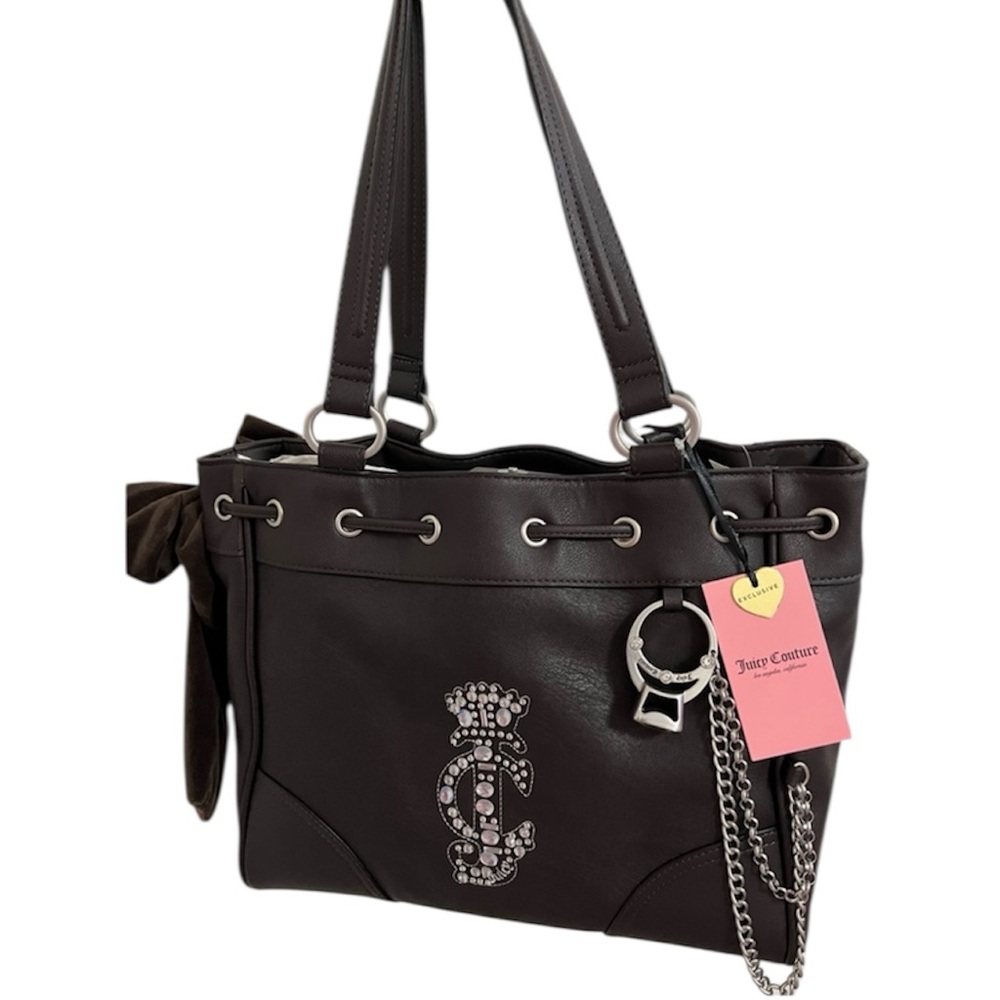NWT Juicy Couture Viral Crown Tote Bag Purse Daydreamer Brown $99